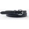 Ceinture femme en Cuir passants croisés noire T.90/105