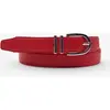 Ceinture femme en Cuir 2 passants argentés rouge T.95/110