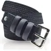 Ceinture en Cuir & Croute de Cuir noire T.90/105