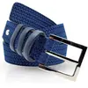 Ceinture en Cuir & Croute de Cuir bleue T.95/110
