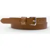 Ceinture femme boucle passant studs ancre cognac-Cognac T.90/105