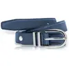 Ceinture en Cuir & Croute de Cuir bleue T.90/105
