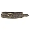 Ceinture en Cuir & Croute de Cuir bleu jean T.90/105