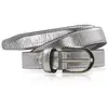Ceinture en Cuir doublure Synderme grise T.85/100