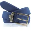 Ceinture en Cuir & Croute de Cuir bleu jean T.95/110