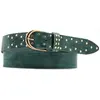 Ceinture en Cuir pleine fleur turquoise T.90/105