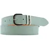 Ceinture en Cuir & Croute de Cuir acqua T.90/105