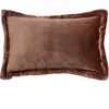 ATMOSPHERA 3S. x Home Coussin flanelle Cuddly marron 38x58cm