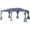 HESPERIDE Pergola autoportante Belize graphite 3,6 x 6m en aluminium et polycarbonate - Hespéride