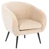 Fauteuil Solaro velours beige - Atmosphera createur d'interieur - Beige