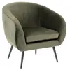 Atmosphera Créateur D'intérieur - Fauteuil Solaro velours vert kaki