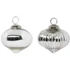 FÉÉRIC LIGHTS AND CHRISTMAS Créateur d'intérieur - Lot de 2 Boules de Noël en Verre Goutte 8cm Argent