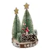 Sapin Déco en Bois "Rondin" 20cm Marron