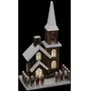 FEERIC LIGHTS & CHRISTMAS Déco Lumineuse Église enneigée en bois LED Blanc chaud H 40 cm