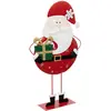 ATMOSPHERA Grand Père Noël en métal avec paquet cadeau h 65 cm - Feeric Christmas