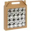 Feeric lights & Christmas Déco de sapin Lot de 25 Boules de Noël D 6 cm - Argenté et Blanc