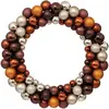 Couronne Boules de Noël Marron Orange D 55 cm