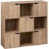 Etagère 9 cases en bois naturel avec 5 portes Mix de la marque 5Five