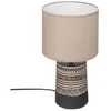 ATMOSPHERA Lampe à poser Marron motif exotique et abat-jour en coton Beige H 34 cm