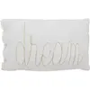 Atmosphera - Coussin rectangulaire Lili en Gaze de Coton 50x30cm Blanc