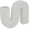 ATMOSPHERA Vase Soliflore Blanc en Céramique sculptée fini texturé H 21 cm