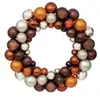 Couronne Boules de Noël Marron Orange d 35 cm - Feeric Christmas