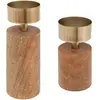 SETX2 BOUGEOIR BOIS NOYI H22 - Atmosphera createur d'interieur