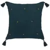 ATMOSPHERA Créateur d'intérieur - Coussin Déco à Pompons Millo 40x40cm Bleu Pétrole