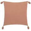 ATMOSPHERA Coussin en gaze de coton brodé Vieux rose 40x40 cm