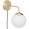 ATMOSPHERA 3S. x Home Applique murale Dris, verre et métal, blanc et doré, D15 cm