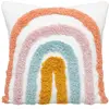 Atmosphera Coussin Arc-En-Ciel Effet Peluche 40 X 40 Cm - Ecru