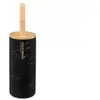 Five Simply Smart - Brosse WC Effet marbre Plastique Noir 10,5 x 38 cm
