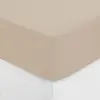 Atmosphera - Drap-housse - percale - beige lin - 140x190 cm