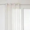 ATMOSPHERA Voilage à oeillets Blanc avec de larges rayures Beige Lin 140 x 240 cm