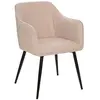 Atmosphera Chaise Fauteuil de table avec accoudoirs Beige et pieds en métal