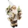 Feeric Light & Christmas Père Noël en fourrure sherpa blanche et beige H 30 cm