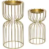 Set de 2 Bougeoirs Photophore en métal Filaire Doré - Feeric Christmas