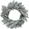 Couronne de Noël Vert Floqué Blanc et Pailleté D 40 cm