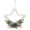 FEERIC LIGHTS & CHRISTMAS Suspension de Noël Etoile en Laine tressée Branches et Pommes de Pin H 30 cm
