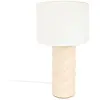 ATMOSPHERA Lampe à poser en céramique Beige et abat-jour en coton Blanc H 44 cm