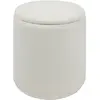 Atmosphera - Pouf coffre bouclette Kaydi blanc D35cm créateur d'intérieur