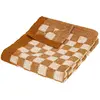 ATMOSPHERA Plaid tricot motif Damier tufté Jaune ocre 130 x 180 cm