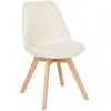 Atmosphera - Chaise Baya pieds hêtre bouclette blanc créateur d'intérieur