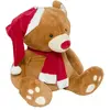 Feeric Light & Christmas Déco Noël Peluche Ours géant avec bonnet et écharpe rouge H 100 cm