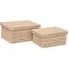 3S. x Home Lot de 2 boîtes range-documents Kord en papier tressé