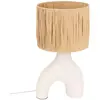 ATMOSPHERA Lampe à poser en Céramique Blanc moucheté et abat-jour Beige H 47cm