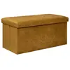 ATMOSPHERA Pouf pliant et Coffre de rangement en tissu Jaune Moutarde 76 x 38 cm