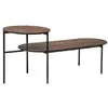 ATMOSPHERA 3S. x Home Table basse 2 niveaux Kemi en placage noyer & métal 118x43cm