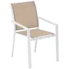 HESPERIDE Fauteuil de jardin empilable essentia lin & blanc en aluminium traité en epoxy ESSENTIA