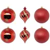 FÉÉRIC LIGHTS AND CHRISTMAS Déco de sapin Lot de 6  Boules de Noël D 10 cm - Rouge et Or